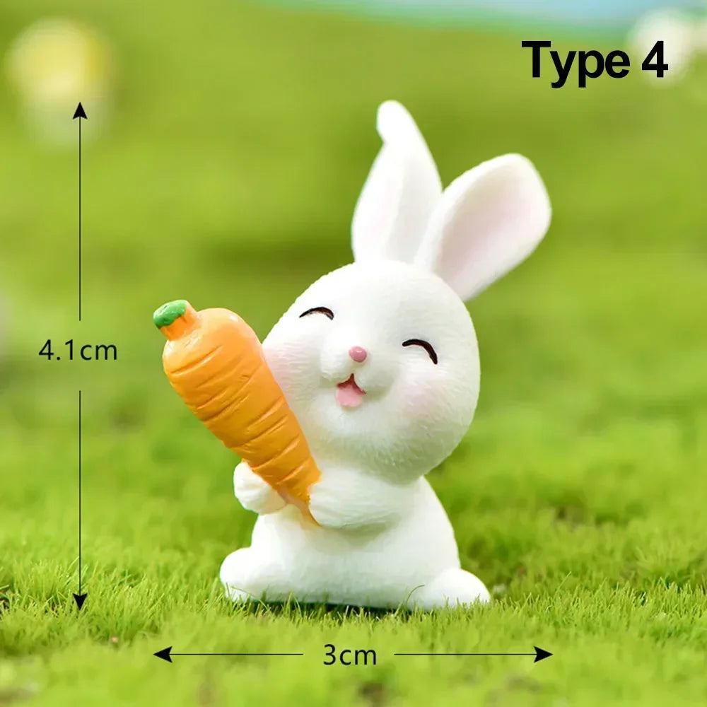 1-7 Piece Cute Mini Rabbit Figurines For DIY