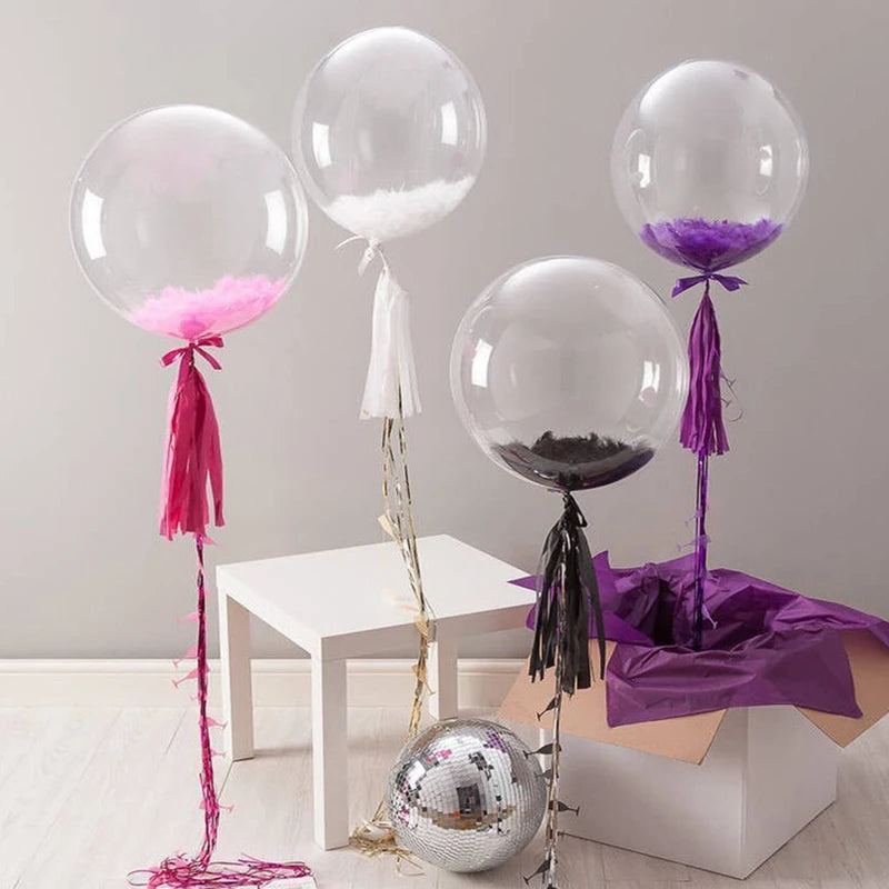 10 Piece 10-24 Inch Transparent Bobo Bubble Balloons