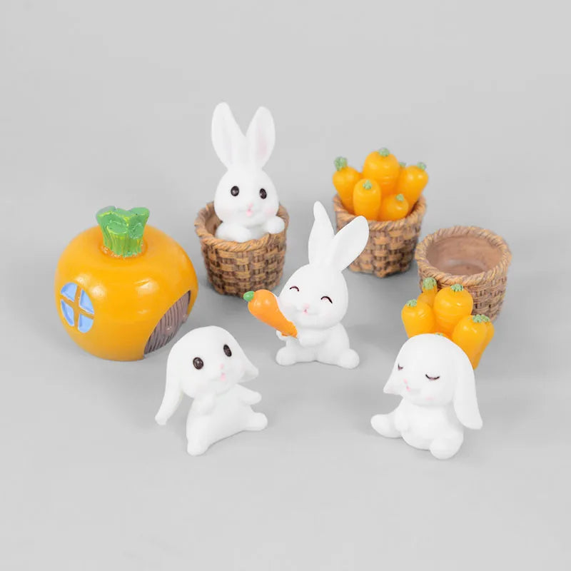 4 Piece Miniature Rabbit Sets For DIY