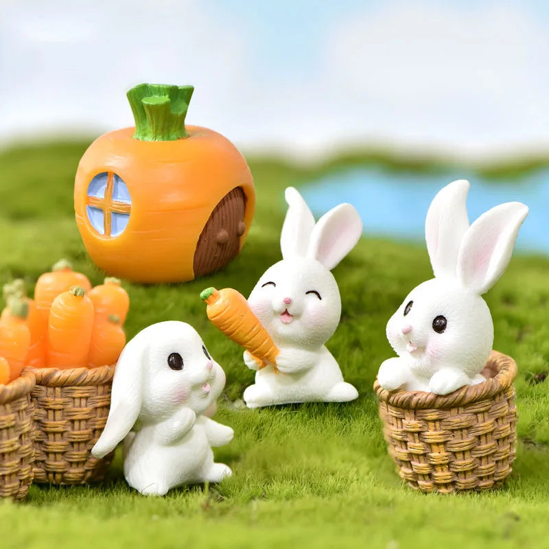 4 Piece Miniature Rabbit Sets For DIY