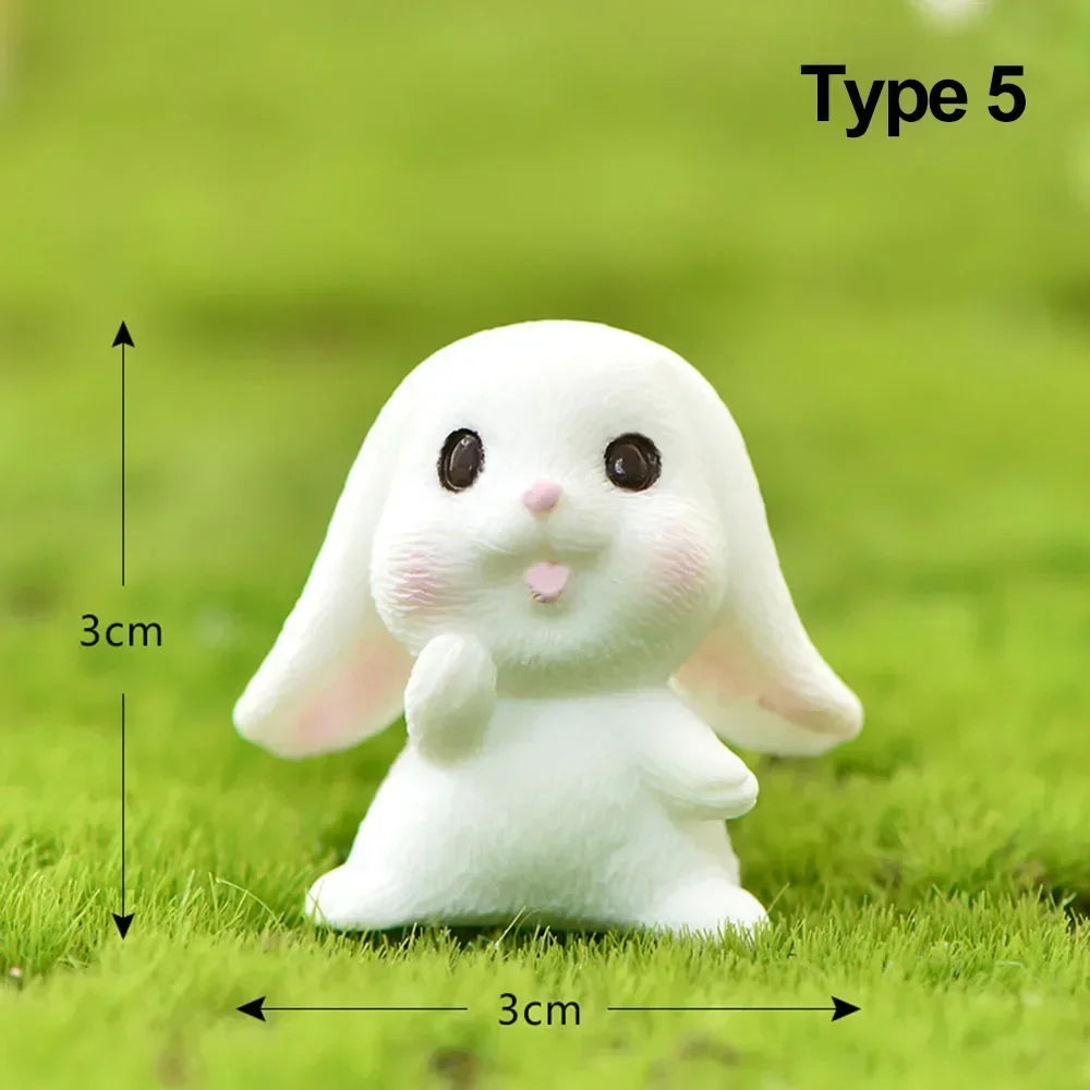 1-7 Piece Cute Mini Rabbit Figurines For DIY