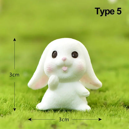 1-7 Piece Cute Mini Rabbit Figurines For DIY