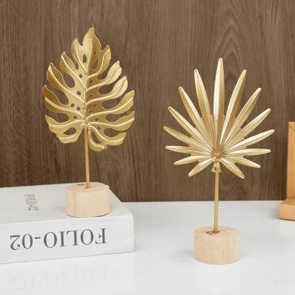 Nordic Style Golden Iron Feather Ornaments