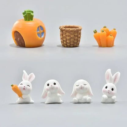 1-7 Piece Cute Mini Rabbit Figurines For DIY