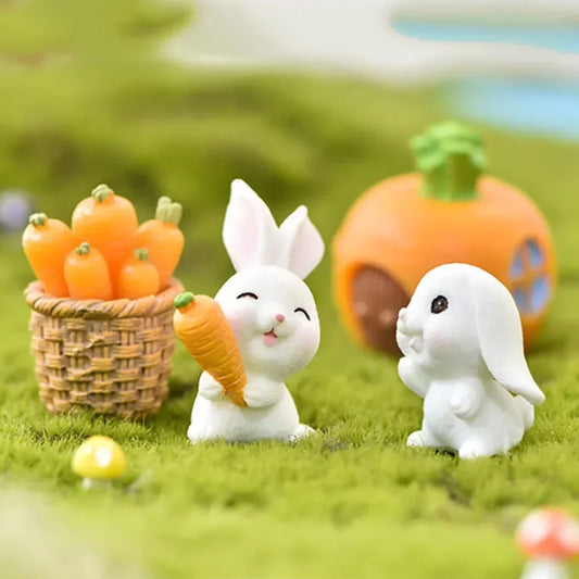 1-7 Piece Cute Mini Rabbit Figurines For DIY