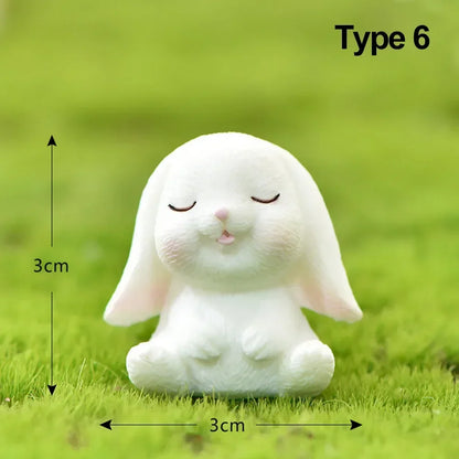 1-7 Piece Cute Mini Rabbit Figurines For DIY