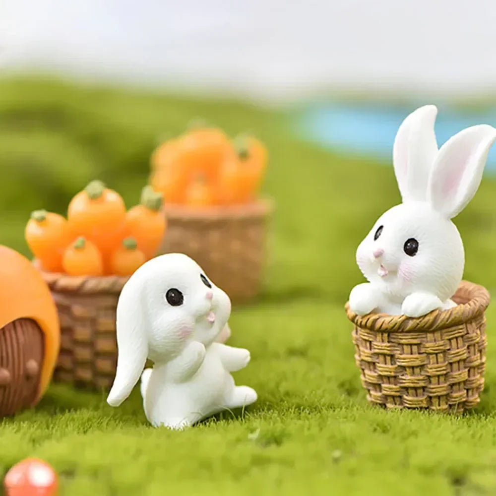 1-7 Piece Cute Mini Rabbit Figurines For DIY