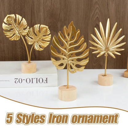 Nordic Style Golden Iron Feather Ornaments