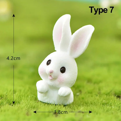 1-7 Piece Cute Mini Rabbit Figurines For DIY