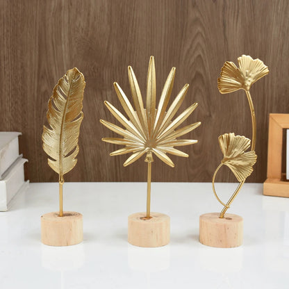 Nordic Style Golden Iron Feather Ornaments